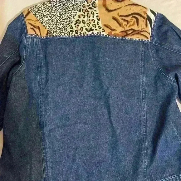 Carrie Allen Zebra Leopard Tiger embellished jean jacket - Picture 5 of 5